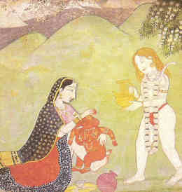 Shiva, Parvati und Ganesha 