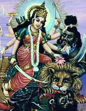 Durga reitend