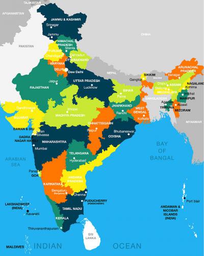 Indien ist ein riesiges Land, seit 2020 ist es in 29 Bundesstaaten und 8 Unionsterritorien unterteilt. 