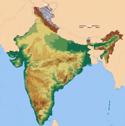 Indien: Wetter, Klima und Klimazonen, Indien Karte